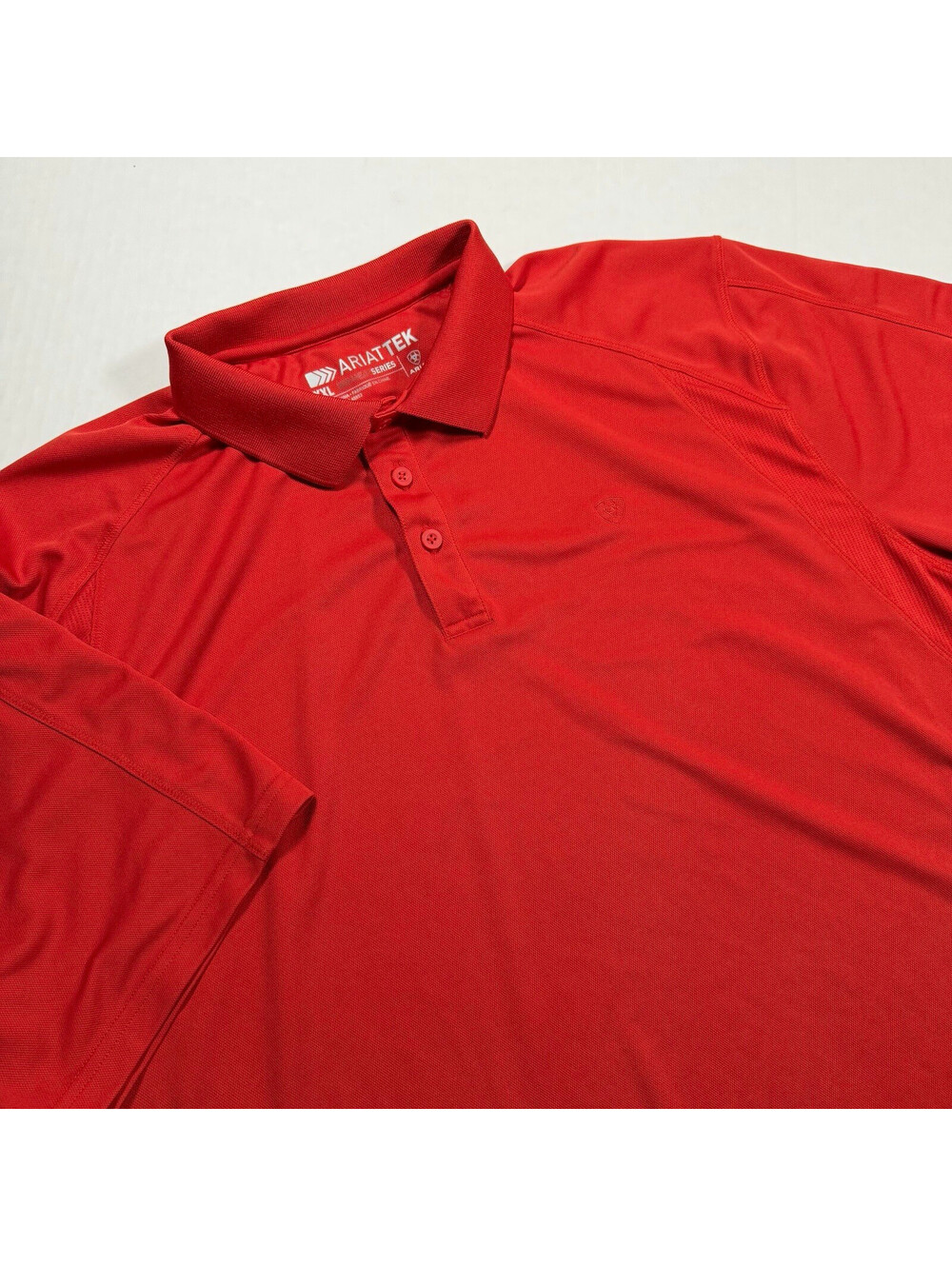 Ariat Ariattek Heat Series Men's Red Short Sleeve Polo Shirt 2XL Stretch Golf